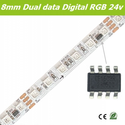 8mm 24V GE1603R Dual data digital RGB tape